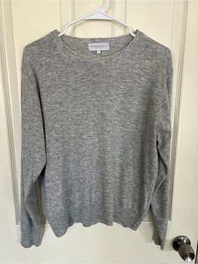 Bianco & Blu Made in Italy Cashmere Silk Blend Gray Knit Sweater Large